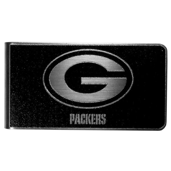 NFL - Green Bay Packers Black and Steel Money Clip-Wallets & Checkbook Covers,NFL Wallets,Green Bay Packers Wallets-JadeMoghul Inc.