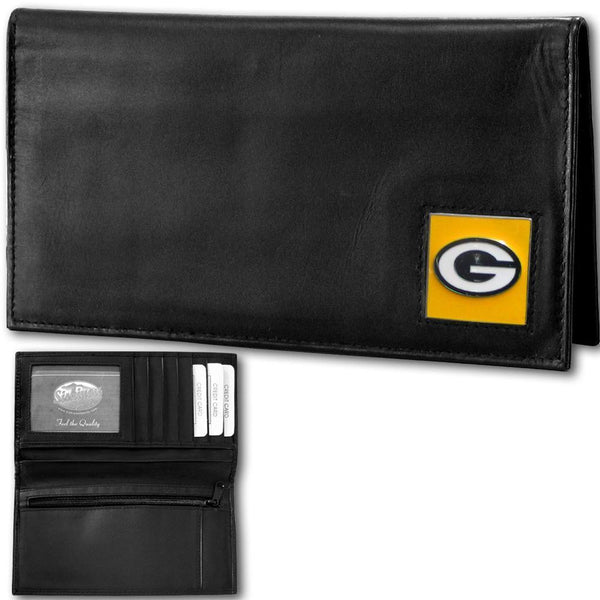 NFL - Green Bay Packers Deluxe Leather Checkbook Cover-Wallets & Checkbook Covers,Checkbook Covers,Wallet Checkbook Covers,Window Box Packaging,NFL Wallet Checkbook Covers-JadeMoghul Inc.