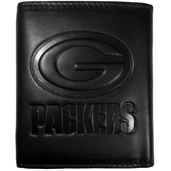 NFL - Green Bay Packers Embossed Leather Tri-fold Wallet-Wallets & Checkbook Covers,NFL Wallets,NFL Tri-fold Wallets,Leather Tri-fold Wallets-JadeMoghul Inc.