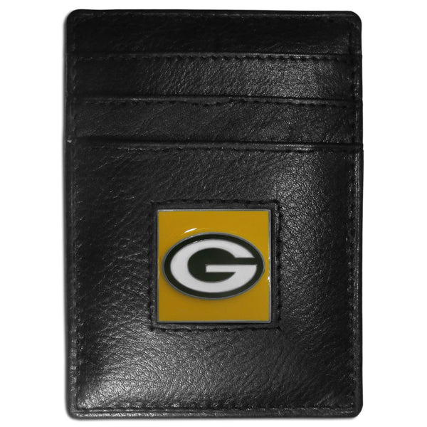 NFL - Green Bay Packers Leather Money Clip/Cardholder-Wallets & Checkbook Covers,Money Clip/Cardholders,Window Box Packaging,NFL Money Clip/Cardholders-JadeMoghul Inc.