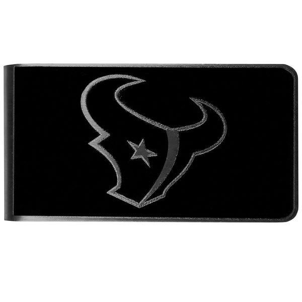 NFL - Houston Texans Black and Steel Money Clip-Wallets & Checkbook Covers,NFL Wallets,Houston Texans Wallets-JadeMoghul Inc.