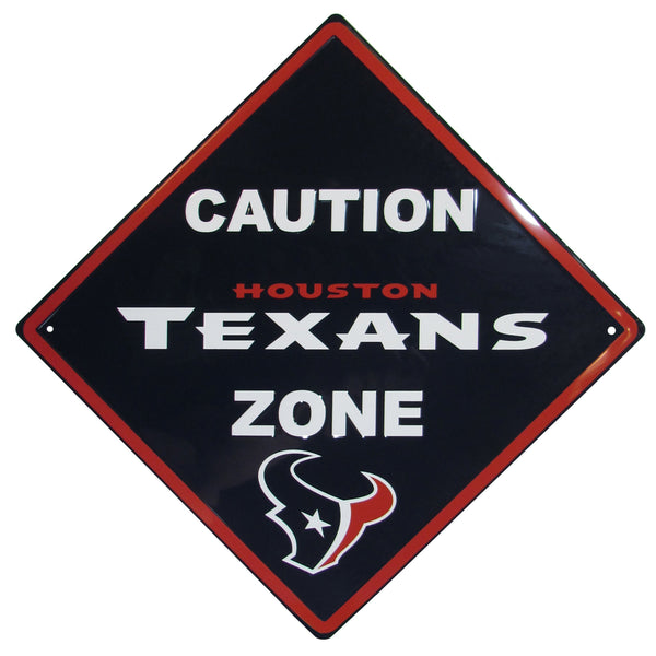 NFL - Houston Texans Caution Wall Sign Plaque-Tailgating & BBQ Accessories,NFL Tailgating Accessories,NFL Wall Plaques, Caution Sign Wall Plaque-JadeMoghul Inc.