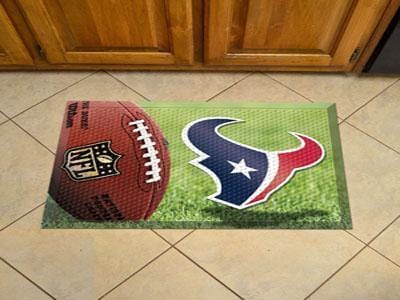 Custom Welcome Mats NFL Houston Texans Scraper Mat 19"x30" Ball