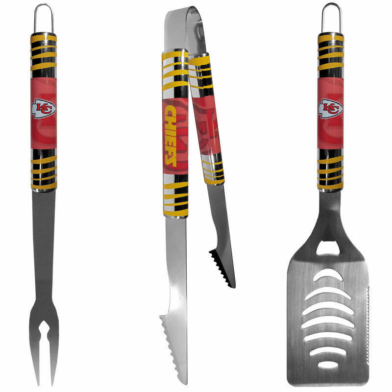 NFL - Kansas City Chiefs 3 pc Tailgater BBQ Set-Tailgating & BBQ Accessories,BBQ Tools,3 pc Tailgater Tool Set,NFL 3 pc Tailgater Tool Set-JadeMoghul Inc.