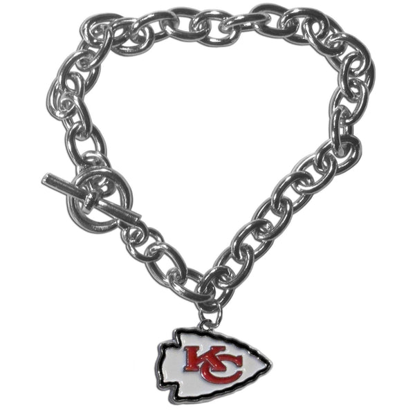 NFL - Kansas City Chiefs Charm Chain Bracelet-Jewelry & Accessories,Bracelets,Charm Chain Bracelets,NFL Charm Chain Bracelets-JadeMoghul Inc.