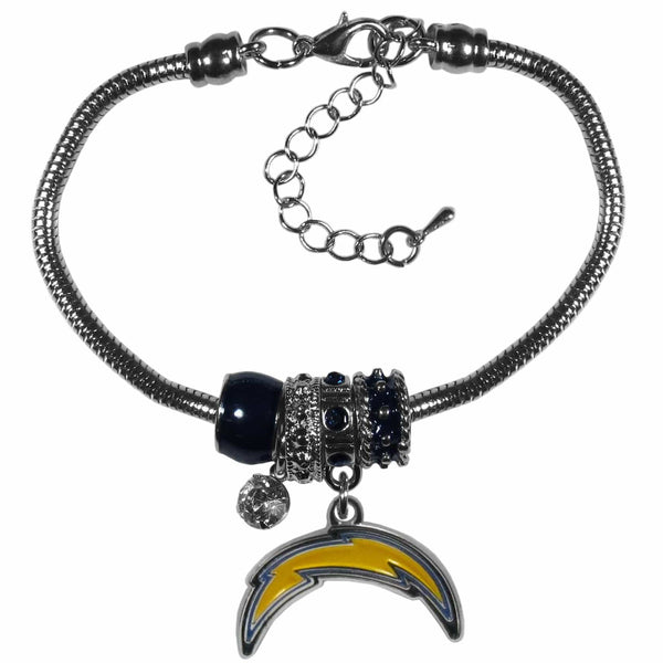 NFL - Los Angeles Chargers Euro Bead Bracelet-Jewelry & Accessories,Bracelets,Euro Bead Bracelets,NFL Euro Bead Bracelets-JadeMoghul Inc.