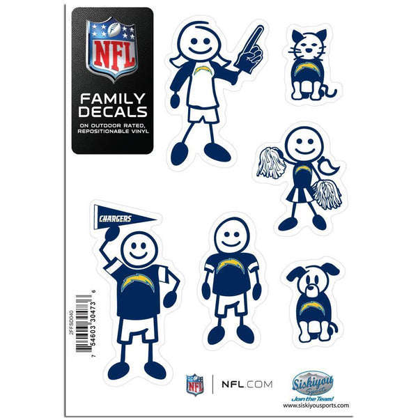 NFL - Los Angeles Chargers Family Decal Set Small-Automotive Accessories,Decals,Family Character Decals,Small Family Decals,NFL Small Family Decals-JadeMoghul Inc.