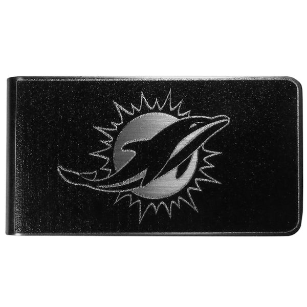 NFL - Miami Dolphins Black and Steel Money Clip-Wallets & Checkbook Covers,NFL Wallets,Miami Dolphins Wallets-JadeMoghul Inc.
