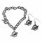 NFL - Miami Dolphins Chain Bracelet and Dangle Earring Set-Jewelry & Accessories,NFL Jewelry,Miami Dolphins Jewelry-JadeMoghul Inc.
