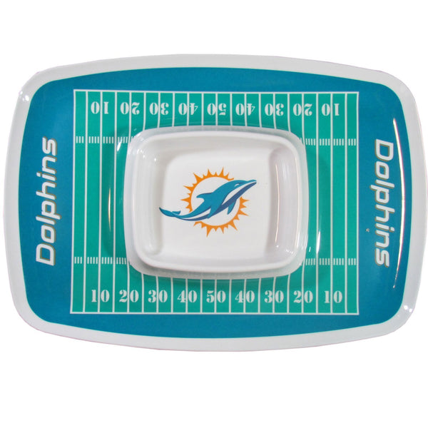 NFL - Miami Dolphins Chip and Dip Tray-Tailgating & BBQ Accessories,Chip and Dip Trays,NFL Chip and Dip Trays-JadeMoghul Inc.