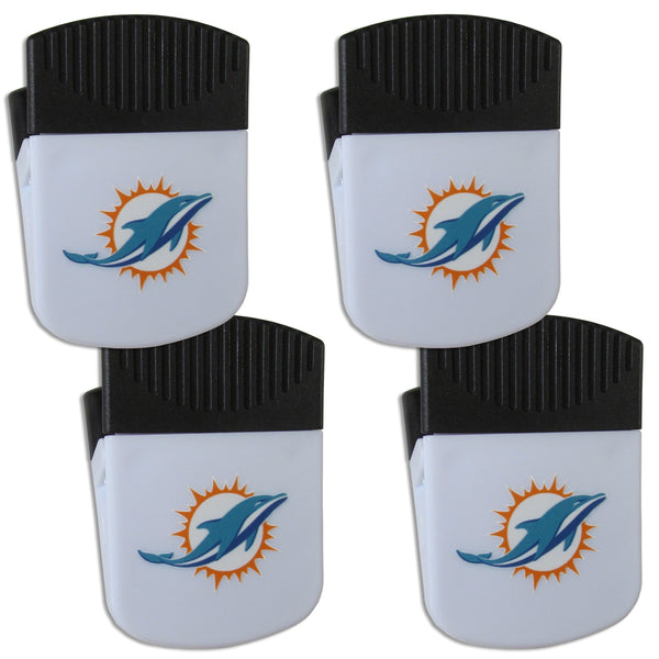 NFL - Miami Dolphins Chip Clip Magnet with Bottle Opener, 4 pack-Other Cool Stuff,NFL Other Cool Stuff,Miami Dolphins Other Cool Stuff-JadeMoghul Inc.