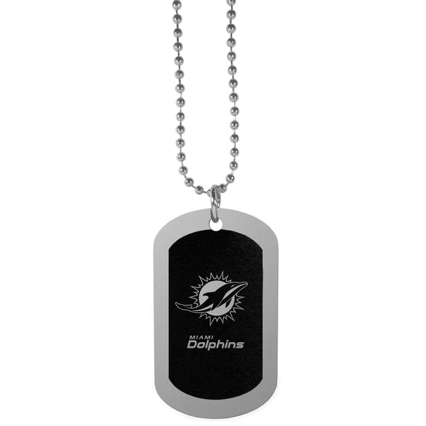 NFL - Miami Dolphins Chrome Tag Necklace-Jewelry & Accessories,Necklaces,Chrome Tag Necklaces,NFL Chrome Tag Necklaces-JadeMoghul Inc.