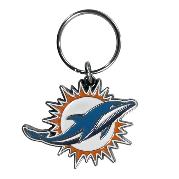 NFL - Miami Dolphins Enameled Key Chain-Key Chains,Chrome and Enameled Key Chains,NFL Chrome and Enameled Key Chains-JadeMoghul Inc.