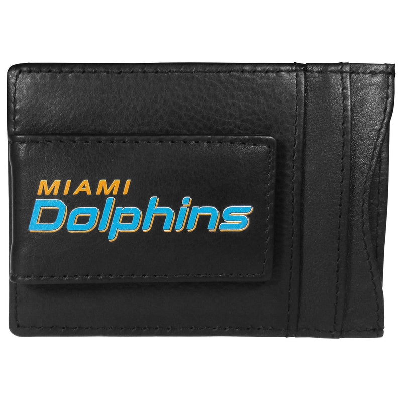 NFL - Miami Dolphins Logo Leather Cash and Cardholder-Wallets & Checkbook Covers,NFL Wallets,Miami Dolphins Wallets-JadeMoghul Inc.