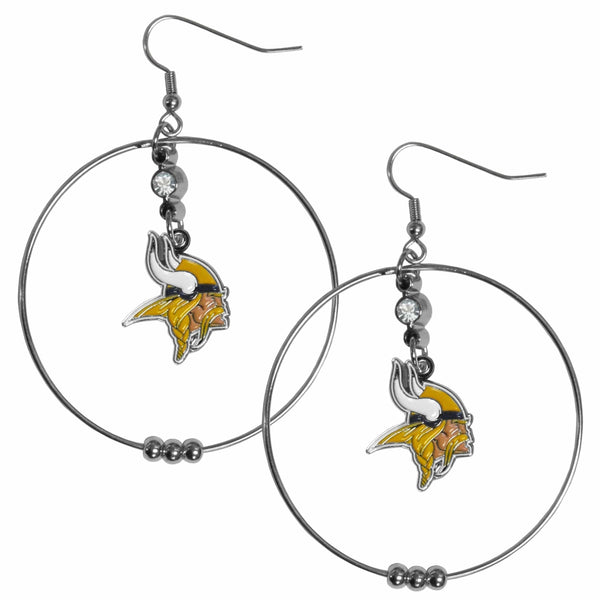 NFL - Minnesota Vikings 2 Inch Hoop Earrings-Jewelry & Accessories,Earrings,2 inch Hoop Earrings,NFL Hoop Earrings-JadeMoghul Inc.