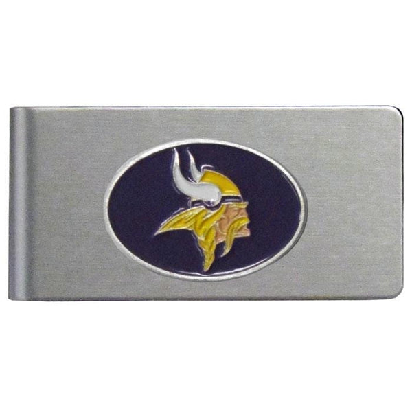 NFL - Minnesota Vikings Brushed Metal Money Clip-Wallets & Checkbook Covers,Money Clips,Brushed Money Clips,NFL Brushed Money Clips-JadeMoghul Inc.