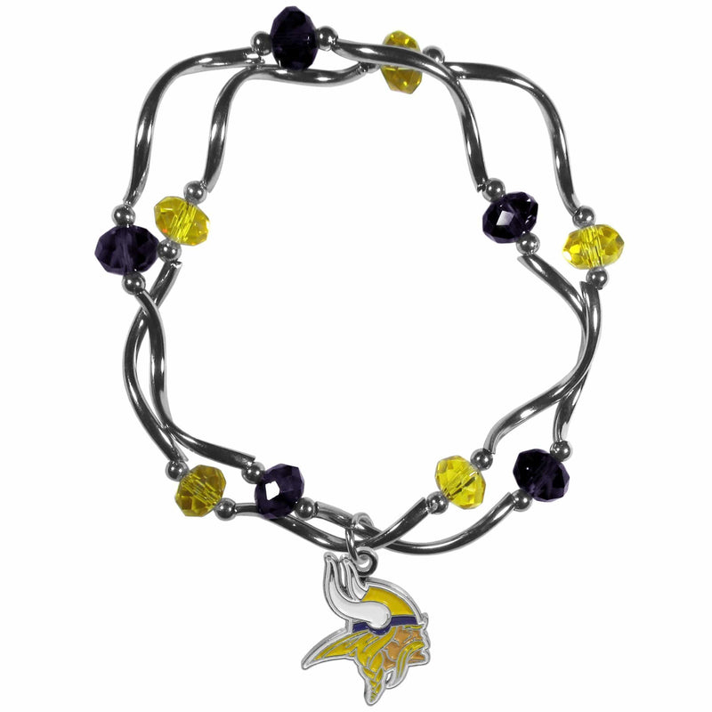 NFL - Minnesota Vikings Crystal Bead Bracelet-Jewelry & Accessories,Bracelets,Crystal Bead Bracelets,NFL Crystal Bead Bracelets-JadeMoghul Inc.