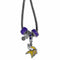 NFL - Minnesota Vikings Euro Bead Necklace-Jewelry & Accessories,Necklaces,Euro Bead Necklaces,NFL Euro Bead Necklaces-JadeMoghul Inc.