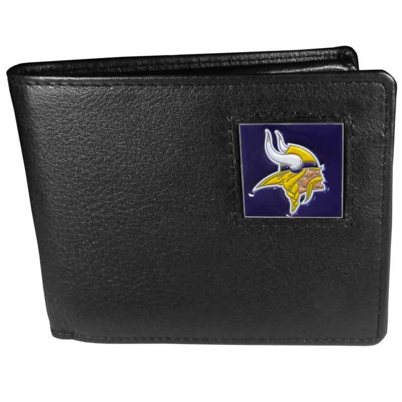 NFL - Minnesota Vikings Leather Bi-fold Wallet Packaged in Gift Box-Wallets & Checkbook Covers,Bi-fold Wallets,Gift Box Packaging,NFL Bi-fold Wallets-JadeMoghul Inc.