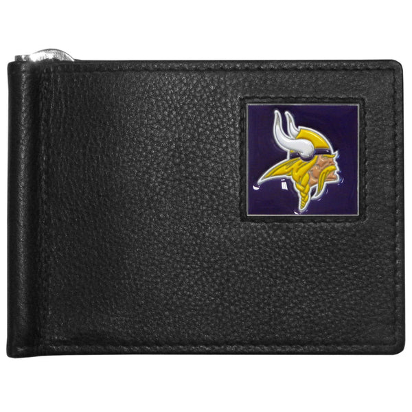 NFL - Minnesota Vikings Leather Bill Clip Wallet-Wallets & Checkbook Covers,Bill Clip Wallets,NFL Bill Clip Wallets-JadeMoghul Inc.