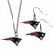 NFL - New England Patriots Dangle Earrings and Chain Necklace Set-Jewelry & Accessories,Jewelry Sets,Dangle Earrings & Chain Necklace-JadeMoghul Inc.