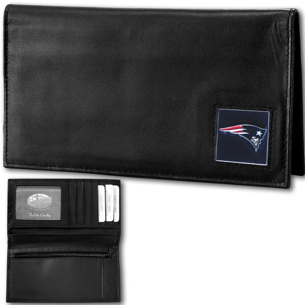 NFL - New England Patriots Deluxe Leather Checkbook Cover-Wallets & Checkbook Covers,Checkbook Covers,Wallet Checkbook Covers,Window Box Packaging,NFL Wallet Checkbook Covers-JadeMoghul Inc.
