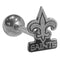 NFL - New Orleans Saints Barbell Tongue Ring-Jewelry & Accessories,Body Jewelry,Tongue Rings, Steel Tongue Rings,NFL Steel Tongue Rings-JadeMoghul Inc.
