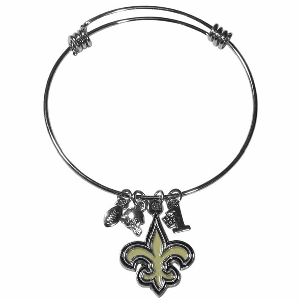 NFL - New Orleans Saints Charm Bangle Bracelet-Jewelry & Accessories,Bracelets,Charm Bangle Bracelets,NFL Charm Bangle Bracelets-JadeMoghul Inc.