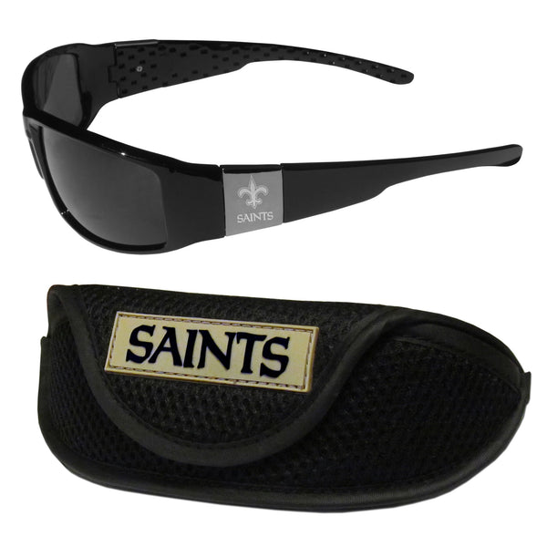 NFL - New Orleans Saints Chrome Wrap Sunglasses and Sports Case-Sunglasses, Eyewear & Accessories,Sunglass & Accessory Sets,Chrome Wrap Sunglasses & Sport Case,NFL Chrome Wrap Sunglasses & Sport Case-JadeMoghul Inc.