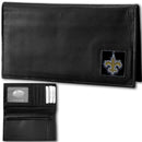 NFL - New Orleans Saints Deluxe Leather Checkbook Cover-Wallets & Checkbook Covers,Checkbook Covers,Wallet Checkbook Covers,Window Box Packaging,NFL Wallet Checkbook Covers-JadeMoghul Inc.