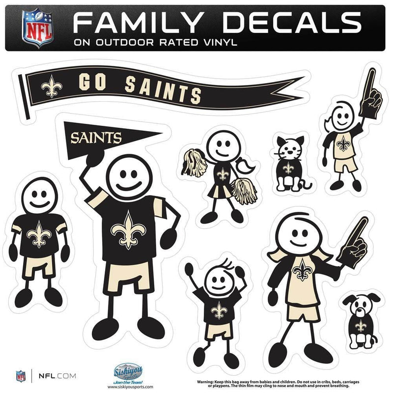 NFL - New Orleans Saints Family Decal Set Large-Automotive Accessories,Decals,Family Character Decals,Large Family Decals,NFL Large Family Decals-JadeMoghul Inc.