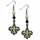 NFL - New Orleans Saints Fan Bead Dangle Earrings-Jewelry & Accessories,Earrings,Fan Bead Earrings,NFL Fan Bead Earrings-JadeMoghul Inc.