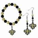 NFL - New Orleans Saints Fan Bead Earrings and Bracelet Set-Jewelry & Accessories,Jewelry Sets,Fan Bead Earrings and Bracelet-JadeMoghul Inc.