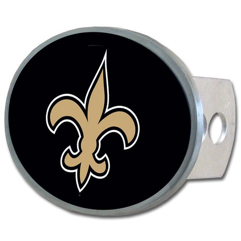NFL - New Orleans Saints Oval Metal Hitch Cover Class II and III-Automotive Accessories,Hitch Covers,Oval Metal Hitch Covers Class III,NFL Oval Metal Hitch Covers Class III-JadeMoghul Inc.
