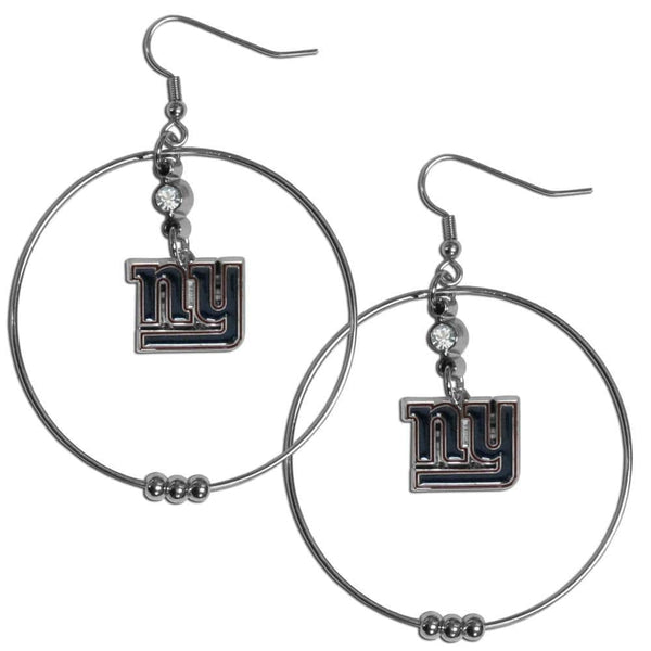 NFL - New York Giants 2 Inch Hoop Earrings-Jewelry & Accessories,Earrings,2 inch Hoop Earrings,NFL Hoop Earrings-JadeMoghul Inc.