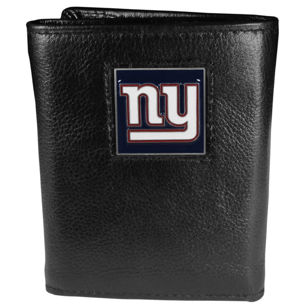 NFL - New York Giants Deluxe Leather Tri-fold Wallet-Wallets & Checkbook Covers,Tri-fold Wallets,Deluxe Tri-fold Wallets,Window Box Packaging,NFL Tri-fold Wallets-JadeMoghul Inc.