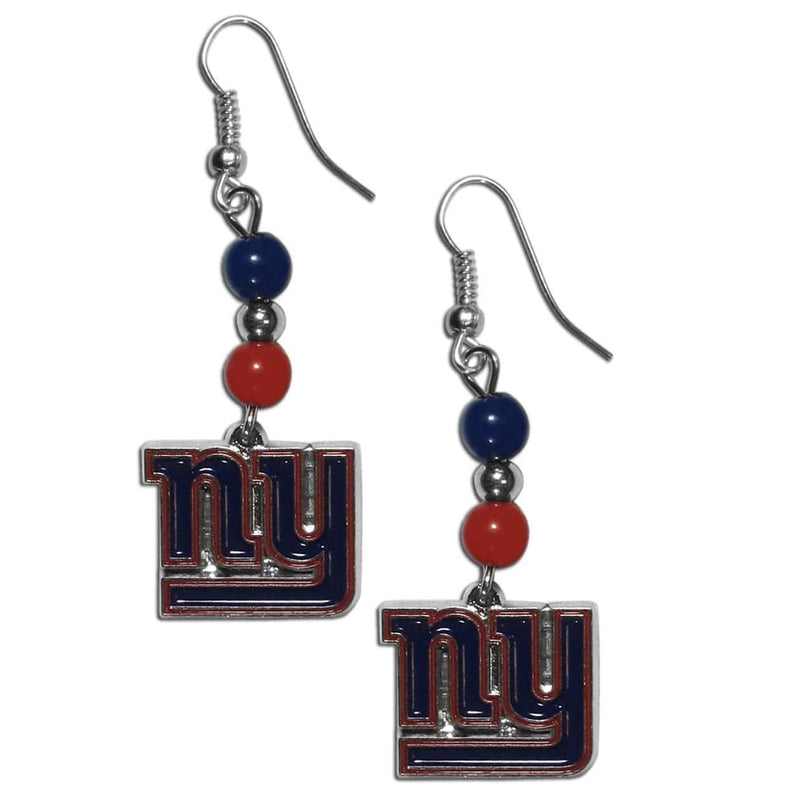 NFL - New York Giants Fan Bead Dangle Earrings-Jewelry & Accessories,Earrings,Fan Bead Earrings,NFL Fan Bead Earrings-JadeMoghul Inc.