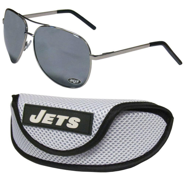 NFL - New York Jets Aviator Sunglasses and Sports Case-Sunglasses, Eyewear & Accessories,Sunglass & Accessory Sets,Aviator Sunglasses & Sport Case,NFL Aviator Sunglasses Sunglasses & Sport Case-JadeMoghul Inc.