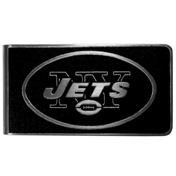 NFL - New York Jets Black and Steel Money Clip-Wallets & Checkbook Covers,NFL Wallets,New York Jets Wallets-JadeMoghul Inc.