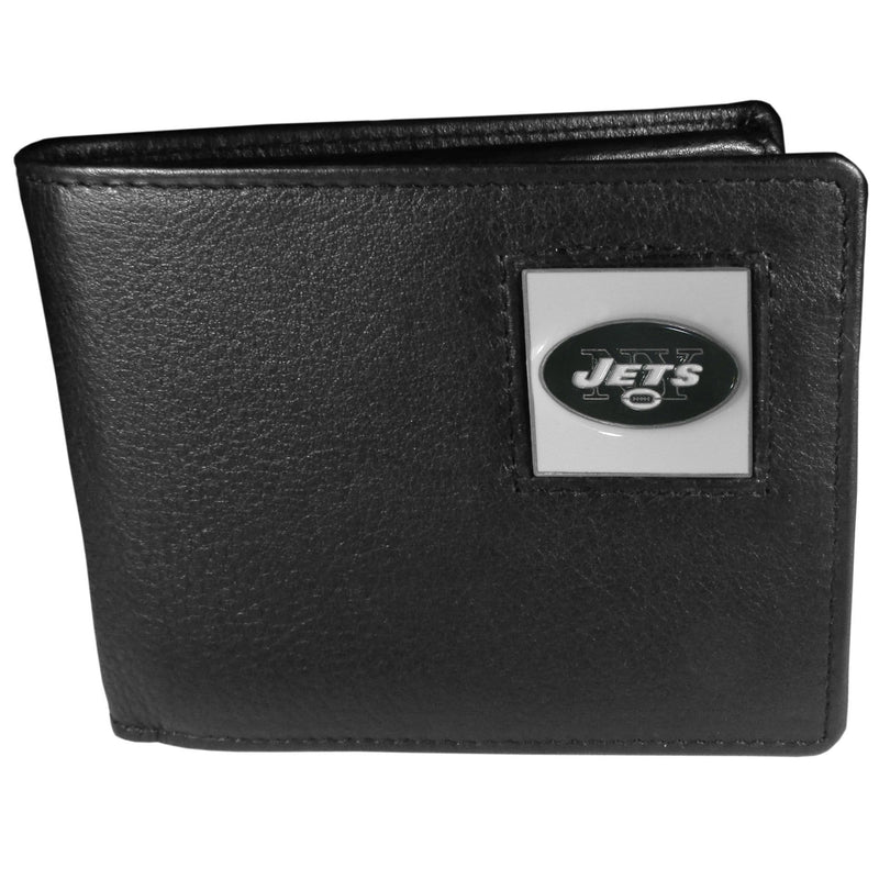 NFL - New York Jets Leather Bi-fold Wallet Packaged in Gift Box-Wallets & Checkbook Covers,Bi-fold Wallets,Gift Box Packaging,NFL Bi-fold Wallets-JadeMoghul Inc.