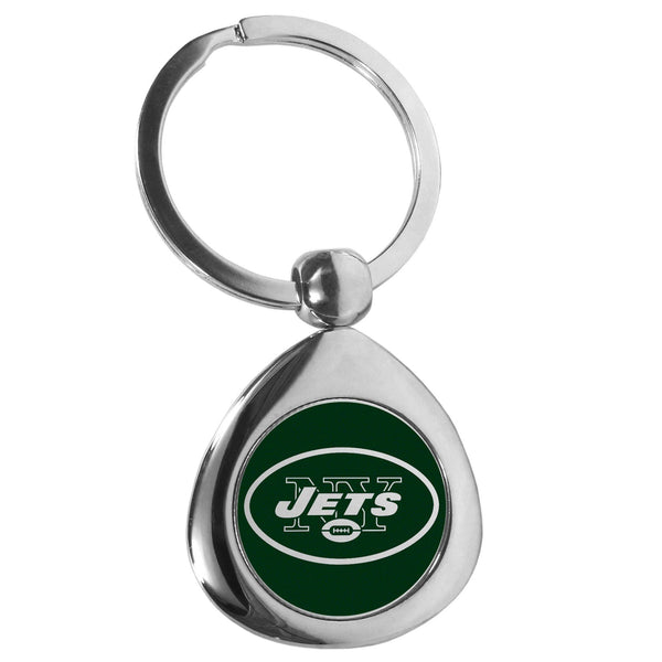 NFL - New York Jets Round Teardrop Key Chain-Key Chains,NFL Key Chains,New York Jets Key Chains-JadeMoghul Inc.