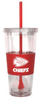 NFL NFL -  Kansas City Chiefs Tumbler with Neoprene Sleeve and Straw  22-Ounce AExp