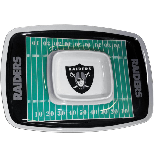 NFL - Oakland Raiders Chip and Dip Tray-Tailgating & BBQ Accessories,Chip and Dip Trays,NFL Chip and Dip Trays-JadeMoghul Inc.