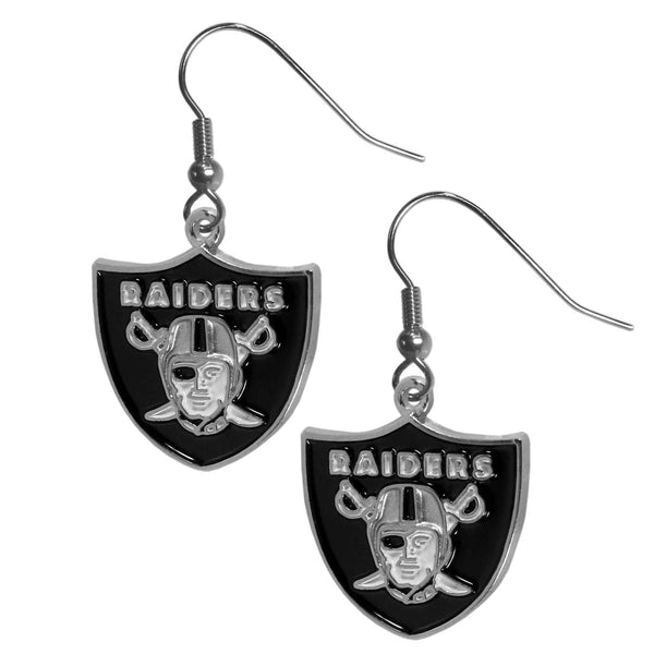 NFL - Oakland Raiders Chrome Dangle Earrings-Jewelry & Accessories,Earrings,Dangle Earrings,Dangle Earrings,NFL Dangle Earrings-JadeMoghul Inc.