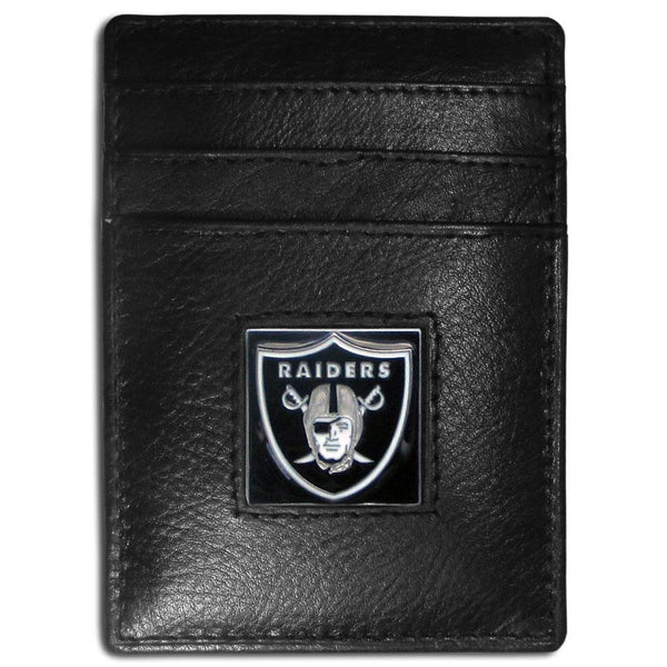 NFL - Oakland Raiders Leather Money Clip/Cardholder-Wallets & Checkbook Covers,Money Clip/Cardholders,Window Box Packaging,NFL Money Clip/Cardholders-JadeMoghul Inc.