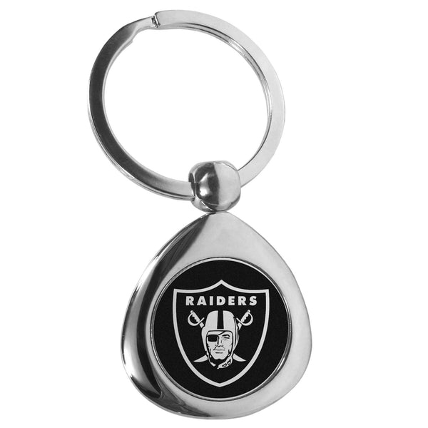 NFL - Oakland Raiders Round Teardrop Key Chain-Key Chains,NFL Key Chains,Oakland Raiders Key Chains-JadeMoghul Inc.