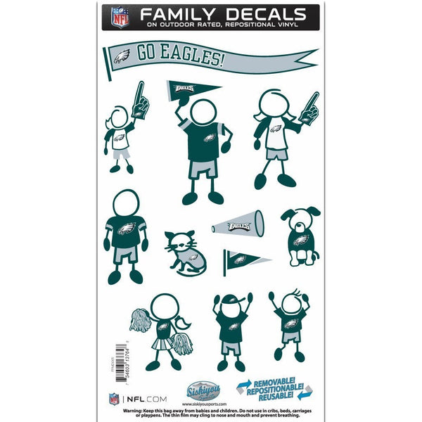 NFL - Philadelphia Eagles Family Decal Set Medium-Automotive Accessories,Decals,Family Character Decals,Medium Family Decals,NFL Medium Family Decals-JadeMoghul Inc.