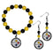 NFL - Pittsburgh Steelers Fan Bead Earrings and Bracelet Set-Jewelry & Accessories,Jewelry Sets,Fan Bead Earrings and Bracelet-JadeMoghul Inc.