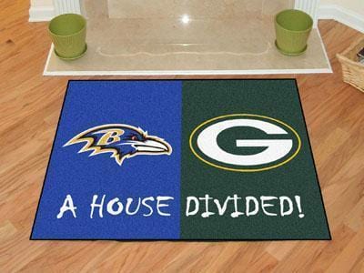 Large Area Rugs Cheap NFL Ravens Packers House Divided Rug 33.75"x42.5"