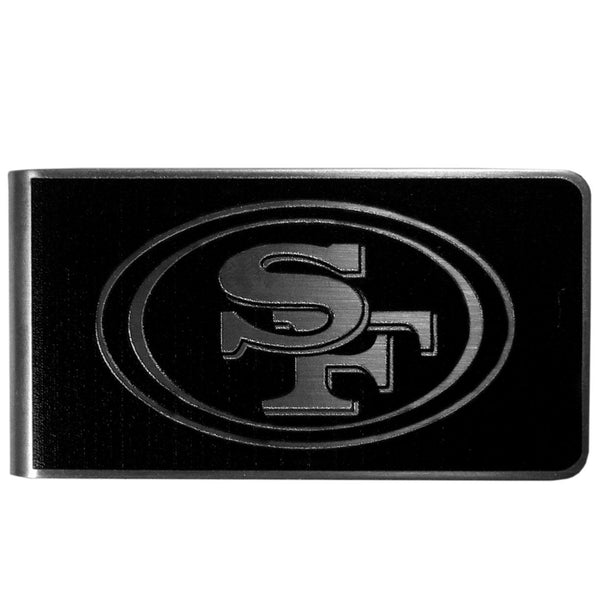 NFL - San Francisco 49ers Black and Steel Money Clip-Wallets & Checkbook Covers,NFL Wallets,San Francisco 49ers Wallets-JadeMoghul Inc.